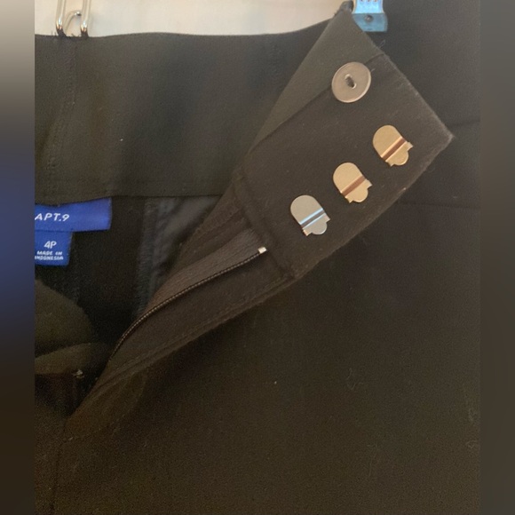 Apt. 9 Black Polyester/Rayon Pants Wide Waistband Size 4 Petite - Picture 5 of 10